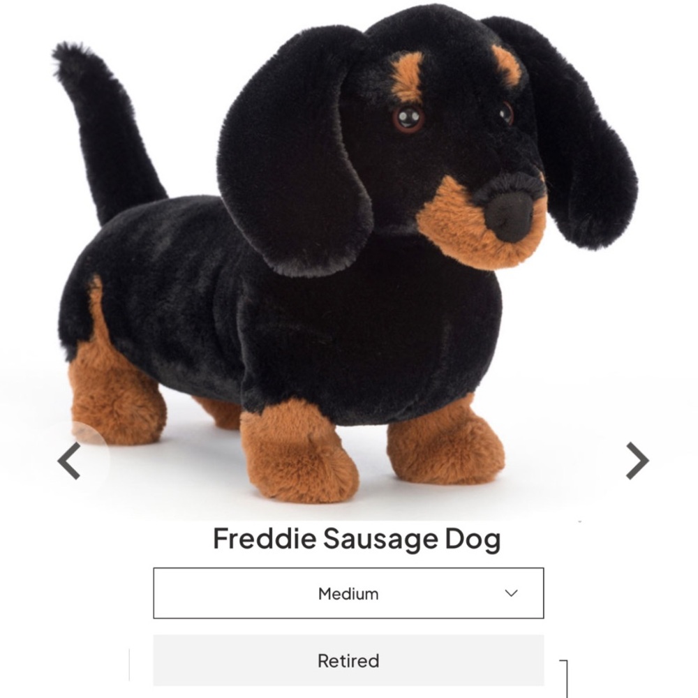 Jellycat NWT Freddie Sausage Dog